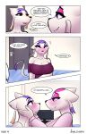  anglo anthro bathrobe bed big_breasts breasts clothing comic daughter delia_(anglo) dialogue duo female female/female furniture hi_res incest_(lore) mienshao mother mother_and_child mother_and_daughter nintendo parent parent_and_child pok&eacute;mon pok&eacute;mon_(species) robe sapphire_(anglo) video_games 