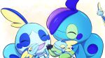  character_doll closed_eyes closed_mouth commentary_request doll drizzile gen_8_pokemon highres holding holding_doll inteleon marutto_inte no_humans open_mouth pokemon pokemon_(creature) smile sobble starter_pokemon tongue |d 