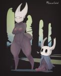  absurd_res anthro arthropod balls blush breasts cumbread dialogue duo eyes_closed female genitals hi_res hollow_knight hornet_(hollow_knight) larger_female male male/female nipples nude penis protagonist_(hollow_knight) pussy size_difference smaller_male standing team_cherry text thick_thighs vessel_(species) video_games wide_hips 
