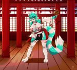  ailurid anthro asian_clothing big_breasts blush breasts clothing east_asian_clothing female hainequem hi_res huge_breasts hyper hyper_breasts japan japanese_clothing legwear mammal mime_(mimechan) red_panda shrine shrine_priestess slightly_chubby smile solo thick_thighs thigh_highs 