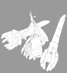  absurdres celesteela full_body gen_7_pokemon grey_background greyscale highres ma_sakasama mechanical_arms monochrome no_humans pokemon pokemon_(creature) robe simple_background solo ultra_beast 