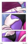  anglo anthro black_clothing black_underwear clothed clothing comic delia_(anglo) duo female female/female hi_res incest_(lore) mienshao motion_lines navel nintendo onomatopoeia pok&eacute;mon pok&eacute;mon_(species) sapphire_(anglo) sound_effects text underwear video_games 