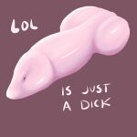  1:1 animal_genitalia animal_penis anonymous_artist canid canine canine_penis english_text genitals hi_res humor male mammal penis pink_penis simple_background solo text 