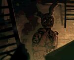  2021 5_fingers alternate_color animatronic anthro black_eyes button_(fastener) digital_drawing_(artwork) digital_media_(artwork) fingers five_nights_at_freddy&#039;s five_nights_at_freddy&#039;s_3 ladder lagomorph leporid looking_at_viewer machine male mammal open_mouth rabbit robot skylordlysander solo springtrap_(fnaf) tagme tan_body video_games 