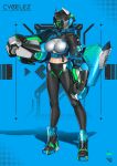  1girl absurdres aqua_hair black_hair black_legwear blue_background blue_jacket breasts commentary covered_face cropped_jacket english_text engrish_text framed_breasts full_body gradient_hair highres impossible_clothes jacket kai_(pixiv12466647) large_breasts leggings mask mecha_musume mechanical_arms midriff multicolored_hair navel original partially_unzipped ranguage shadow shoes short_hair shrug_(clothing) snap-fit_buckle solo sports_bra standing two-tone_hair white_sports_bra 