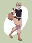  absurd_res andromorph_(lore) anthro clothing eyewear glasses hi_res lingerie male shibi shirt solo t-shirt thick_thighs topwear 