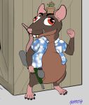  anthro chibi feral happy hi_res male mammal murid murine paintball ramish rat rodent shephard slightly_chubby solo 