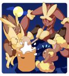  absurd_res accessory ambiguous_gender anthro blush buneary group hammer headband hi_res lagomorph leporid liquid lopunny mammal mega_evolution mega_lopunny nintendo pok&eacute;mon pok&eacute;mon_(species) simple_background tools unknown_artist video_games 