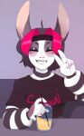  2021 5_fingers ambiguous_gender anthro digital_media_(artwork) fingers fluffyroko hair hi_res lagomorph leporid mammal rabbit smile solo teeth 