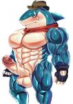  2020 abs absurd_res anthro ascot balls barazoku biceps big_balls big_muscles blue_body blue_nose blue_skin blush bodily_fluids butt clothed clothing embarrassed fin fish fist genitals gloves handwear hat headgear headwear hi_res humanoid_genitalia humanoid_penis indy_jaws long_penis looking_away looking_down male manly marine multicolored_body multicolored_nose multicolored_skin muscular navel nude pecs penis presenting presenting_balls presenting_penis scar shark shark_fin simple_background solo standing sweat thick_arms thick_penis thick_thighs triceps vein veiny_arms veiny_legs veiny_muscles veiny_penis video_games white_background white_body white_nose white_skin yellow_eyes yo-kai_watch yukihoshiak 
