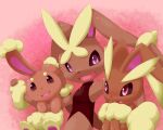  ambiguous_gender anthro blus blush buneary female group lagomorph leporid lopunny mammal mega_evolution mega_lopunny ninetail1115 nintendo pok&eacute;mon pok&eacute;mon_(species) purple_eyes simple_background video_games 