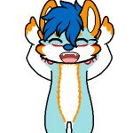 animated anthro arctic_wolf canid canine canis caramelldansen dancing eyes_closed falcon_woodwere fangs low_res male mammal meme nude open_mouth open_smile shadowfoxnjp smile solo wolf 