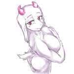  anthro butt covering covering_breasts female hi_res rusal32 solo toriel undertale video_games 