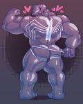  &lt;3 2021 alien back_muscles beefburner biceps big_butt big_muscles bite biting_own_tongue blush butt clothing clothing_pull flexing hi_res humanoid jockstrap jockstrap_pull looking_at_viewer looking_back looking_back_at_viewer male marvel muscular muscular_humanoid muscular_male not_furry rear_view self_bite simple_background smile solo standing symbiote tongue tongue_bite tongue_out underwear underwear_pull venom_(marvel) white_eyes 