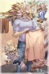  anthro black_sclera canid canine canis chibi detailed_background dressing fur green_eyes hi_res jackal laundry male mammal multicolored_body multicolored_fur seth_(tas) solo takasagoooo tokyo_afterschool_summoners video_games 