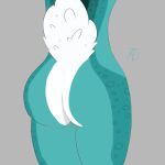  alicethedeer anthro blue_body blue_fur butt cervid circles colored dark_blue_fur exposing female fluffy fluffy_tail fully_shaded fur hi_res mammal pose solo tail_tuft tuft white_body 
