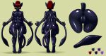  anthro black_body black_skin breasts displacer_beast female furball_(artist) genitals glistening glistening_body glistening_skin huge_hips model_sheet multi_arm multi_breast multi_genitalia multi_limb multi_pussy nyanh pussy rubber solo tentacles wide_hips 