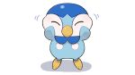  closed_eyes closed_mouth commentary_request creature full_body gen_4_pokemon no_humans official_art piplup pokemon pokemon_(creature) prj_pochama solo standing starter_pokemon white_background 