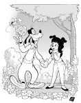  absurd_res anthro canid canine canis disney domestic_dog fan_character female goof_troop goofy_(disney) group hi_res male male/female mammal trio unknown_artist 