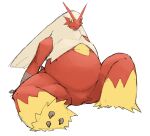  ambiguous_gender anthro beak belly blaziken feathers feral hair hi_res immobile looking_at_viewer morbidly_obese nintendo obese overweight pok&eacute;mon pok&eacute;mon_(species) red_belly red_body red_feathers simple_background sitting solo video_games white_body white_feathers white_hair zephy_03 