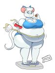  anthro disembodied_hand female hi_res mammal mouse murid murine obese overweight rodent solo theguynooneremembers_(artist) weighing_scale 