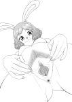  absurd_res anthro anus black_and_white breasts carrot_(one_piece) clitoris female fur genitals hair hi_res lagomorph leporid luenart mammal minkmen_(one_piece) monochrome nipples nude one_piece presenting presenting_pussy pubes pussy rabbit simple_background smile solo spread_pussy spreading standing urethra white_body white_fur 
