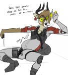  after_vore anthro antlers belly cervid clothed clothing digestion digestion_noises eyewear fully_clothed hi_res horn lighter male mammal onomatopoeia red_(topazknight) smoking solo sound_effects sunglasses text topazknight vore 