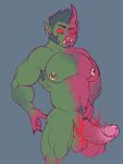  armpit_hair balls body_hair demon demon_humanoid facial_piercing genitals hi_res humanoid humanoid_genitalia humanoid_penis humanoid_pointy_ears hybrid male nipple_piercing nipples nose_piercing not_furry orc orc_humanoid palchamon penis piercing solo 