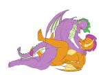  anthro anthro_on_anthro anthro_penetrated anthro_penetrating anthro_penetrating_anthro anthrofied blush bodily_fluids breasts clenched_teeth dragon duo eyes_closed female female_penetrated friendship_is_magic from_front_position hands_on_shoulders hasbro lying male male/female male_penetrating male_penetrating_female membrane_(anatomy) membranous_wings missionary_position my_little_pony non-mammal_breasts on_back orange_body penetration pia-sama purple_body sex simple_background smolder_(mlp) spike_(mlp) sweat sweatdrop teeth white_background wings 