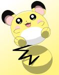  ambiguous_gender belly black_eyes black_tail feral fur fusion mammal marill nintendo open_mouth pichu pichu90 pok&eacute;mon pok&eacute;mon_(species) pok&eacute;mon_fusion rodent round_ears simple_background simple_nose solo spread_arms video_games white_belly yellow_body yellow_fur 