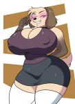  anthro beauty_mark big_breasts breasts canid canine canis clothing domestic_dog eyewear female glasses hi_res huge_breasts jwinkz mammal miss_dagger solo 