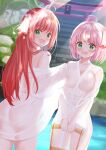  ass breasts nipples no_bra nopan open_shirt see_through takahashi_eshi undressing wet wet_clothes 