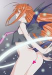  ass bat_wings blush bottomless censored hasegawa_chisame horns long_hair magical_girl mahou_sensei_negima! mahou_shoujo_biblion no_panties novelty_censor okiyumi_kase orange_hair pussy solo tail wings 