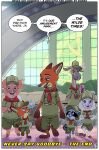  anthro borba bottomwear bovid boyscout canid canine caprine clothing disney domestic_pig english_text female fox group male mammal procyonid raccoon sheep shorts suid suina sus_(pig) text young zootopia 