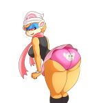  1:1 aipom anthro big_butt breasts butt clothing cosplay dawn_(pok&eacute;mon) female hair hat headgear headwear hi_res lonbluewolf looking_back monferno nintendo orange_hair pok&eacute;mon pok&eacute;mon_(species) red_eyes serenity_(aj_the_flygon) solo underwear video_games 