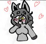  &lt;3 anthro blood blush bodily_fluids breasts canid canine canis domestic_cat ears_up emilly felid feline felis female female/female hair hooligan invalid_tag long_hair low_res mammal nosebleed paws solo wolf 