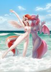 absurd_res anthro bat_pony breast_squish breasts breasts_frottage dandy_(artist) duo equid female female/female genitals hasbro hi_res mammal my_little_pony nude pussy squish water 