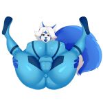  1:1 absurd_res alpha_channel anthro anus big_breasts big_butt blue_body blue_fur blue_lips blue_nose bodysuit breasts butt canid canine canis clothing cosplay curvy_figure darbo domestic_dog erect_nipples female fur genitals hair hi_res huge_breasts huge_butt husky hyper hyper_breasts latex_clothing lips mammal metroid nintendo nipples nordic_sled_dog plump_labia puffy_anus pussy rubber rubber_suit samus_aran santy silver_eyes skinsuit solo spitz tight_clothing video_games white_body white_fur white_hair wide_hips zero_suit 