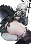 2020 absurd_res ahoge animal_humanoid arknights breasts butt clothed clothing crocodilian crocodilian_humanoid female grey_body grey_hair hair handwear hi_res humanoid humanoid_pointy_ears hypergryph legwear light_body light_skin reptile reptile_humanoid scalie scalie_humanoid simple_background solo stockings studio_montagne tomimi_(arknights) torn_clothing tuziki_bunny_bear video_games wet white_background yellow_eyes 