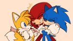  16:9 2021 2_tails 4k 5_fingers absurd_res anthro black_nose blue_body blue_eyes blue_fur blush canid canine clothing crossed_arms dipstick_tail echidna eulipotyphlan eyes_closed fingers fox fur gloves grin handwear hedgehog hi_res knuckles_the_echidna male mammal miles_prower monotreme multi_tail multicolored_tail one_eye_closed pyonsuki red_body red_fur simple_background smile sonic_the_hedgehog sonic_the_hedgehog_(series) trio watermark white_body white_clothing white_fur white_gloves widescreen yellow_body yellow_fur 
