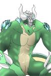  animal_genitalia anthro ask_blog beige_scales blue_spikes by cecethefoxwitch cloaca dragon featuring for genitals green_sclera grey_horn grey_spikes hi_res horned_dragon made male muscular permited pink_eyes scalie sharing solo 