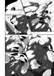  ambiguous_gender claws comic goo_transformation japanese_text monochrome nintendo pok&eacute;mon pok&eacute;mon_(species) seviper slime solo text transformation translated video_games winte zangoose 