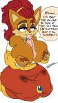 9:16 alicia_acorn anonymous anthro archie_comics big_breasts blue_eyes blush bodily_fluids breasts chipmunk clothed clothing disembodied_penis duo edit english_text female genital_fluids genitals ground_squirrel hair hi_res huge_breasts human human_on_anthro humanoid_genitalia humanoid_penis interspecies jewelry kneeling kneeling_oral_position lactating male male/female mammal mature_anthro mature_female necklace nipples oral penis pleasure_castle red_hair rodent sciurid sex simple_background sonic_the_hedgehog_(archie) sonic_the_hedgehog_(comics) sonic_the_hedgehog_(series) speech_bubble text titfuck topless white_background 