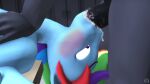  2021 3d_(artwork) absurd_res anthro anthrofied blush bodily_fluids cum digital_media_(artwork) equid equine friendship_is_magic genital_fluids genitals hair hasbro hi_res lying mammal multicolored_hair my_little_pony on_back oral pegasus penis rainbow_dash_(mlp) rainbow_hair thunderlane_(mlp) unie wings 