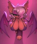  anthro bedroom_eyes big_breasts bigdad bra breasts chiropteran cleavage clothed clothing female gloves hair hair_over_eye handwear hi_res high-angle_view mammal narrowed_eyes one_eye_obstructed rouge_the_bat seductive solo sonic_the_hedgehog_(series) underwear wings 