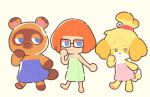  2020 :3 animal_crossing anthro biped blue_eyes blue_towel blush brown_body brown_fur canid canine canis digital_media_(artwork) domestic_dog eyewear female fur glasses green_towel hair human inkerton-kun isabelle_(animal_crossing) male mammal nintendo orange_hair pink_towel plantigrade raccoon_dog shih_tzu simple_background smug tanuki tom_nook_(animal_crossing) towel towel_only toy_dog trio video_games yellow_body yellow_fur 