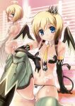  2girls absurdres angel angel_wings artist_request ass black_gloves blonde_hair blue_eyes blush breasts butt_crack cameltoe collarbone cosplay crown demon demon_tail demon_wings elbow_gloves erica_hartmann eyebrows_visible_through_hair glasses gloves halo highres huge_filesize looking_at_viewer looking_back multiple_girls navel necktie official_art open_mouth panties shiny shiny_hair short_hair siblings sisters small_breasts smile standing strike_witches striker_unit tail underwear ursula_hartmann white_gloves white_panties wings world_witches_series 