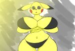  animated anthro big_breasts bikini bouncing_breasts breasts clothing female lil&#039;bun nintendo pikachu pok&eacute;mon pok&eacute;mon_(species) smile solo swimwear video_games wide_hips 
