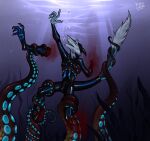  amputation amputee anthro asphyxiation blood bodily_fluids bubble clothing diesis_schmitt disability drowning erection gore hi_res kolkolukija male pain sergal suit tentacles tongue water wetsuit xenophilia 