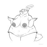 1:1 2021 anthro areola bedroom_eyes big_areola bouncing_breasts breasts canid canine canis clothing dress english_text female fur hehky hi_res looking_at_viewer mammal monochrome motion_lines narrowed_eyes obese overweight sagging_breasts seductive simple_background smile solo speech_bubble standing text undressing wolf 